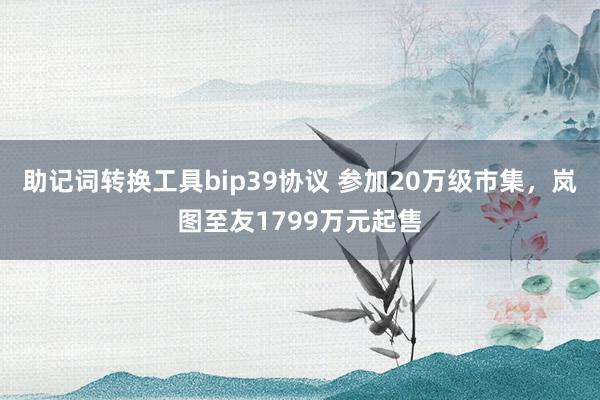 助记词转换工具bip39协议 参加20万级市集，岚图至友1799万元起售